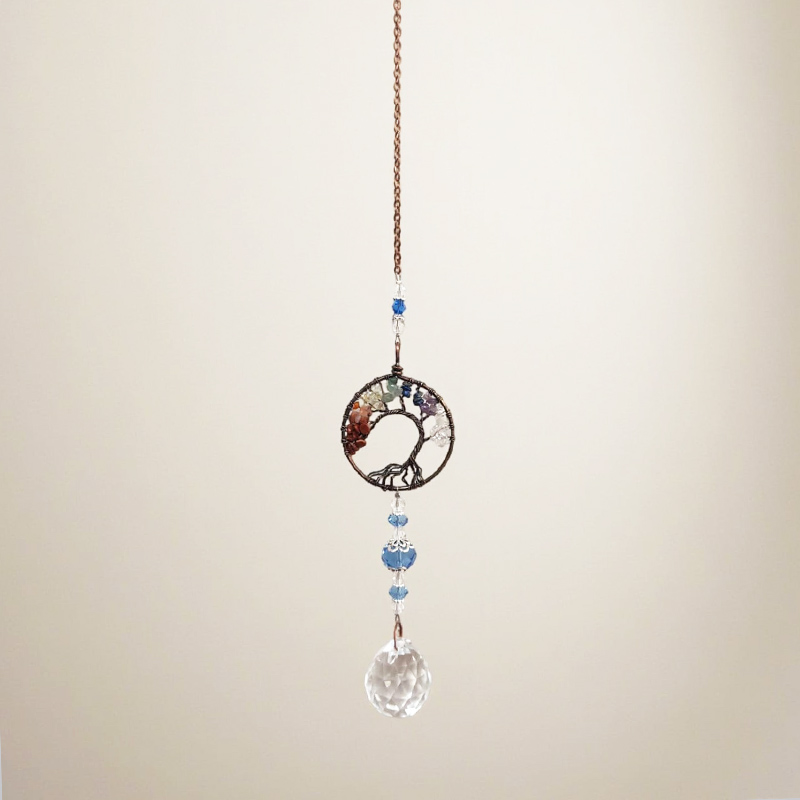 Atrapasoles Arbol con Cristales Naturales 40cm