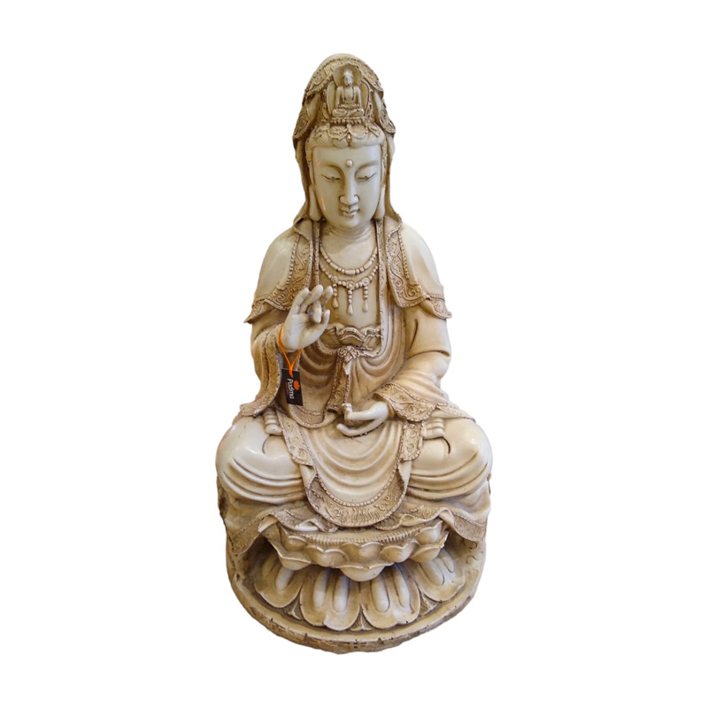 Kuan Yin Sobre Flor de Loto 60cm