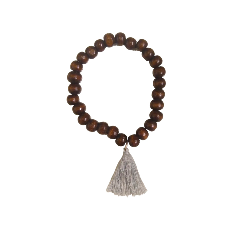 Pulsera Japa Mala Tessel Corto Gris