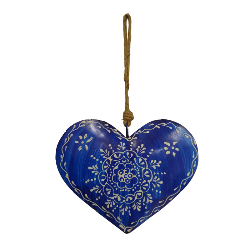 Colgante Corazón Azul 20x32cm