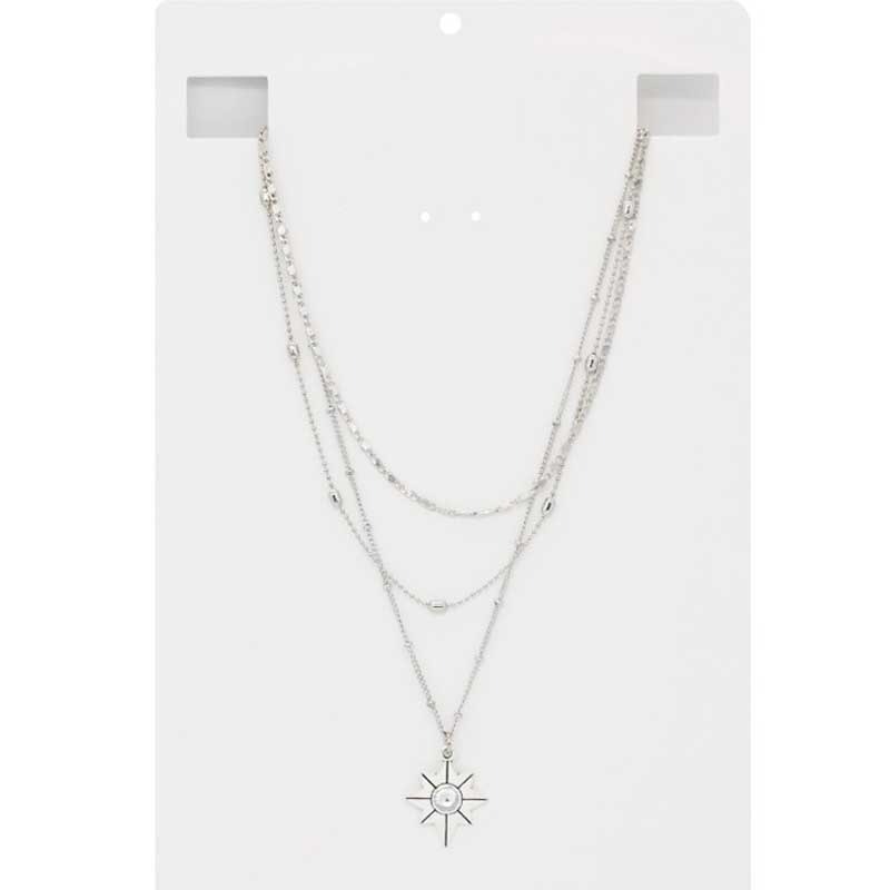 Collar Tres Cadenas Estrella con Strass