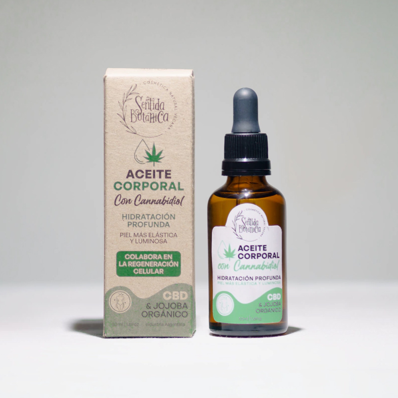 Aceite Corporal con Cannabidiol Hidratante, CBD &amp; Jojoba, x50ml, Sentida Botanica