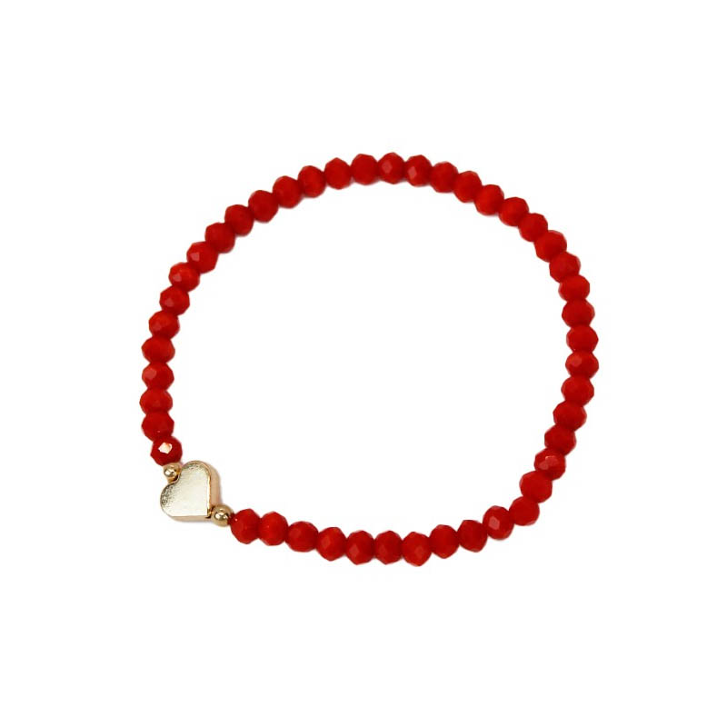 Pulsera Elastica Roja con Corazon