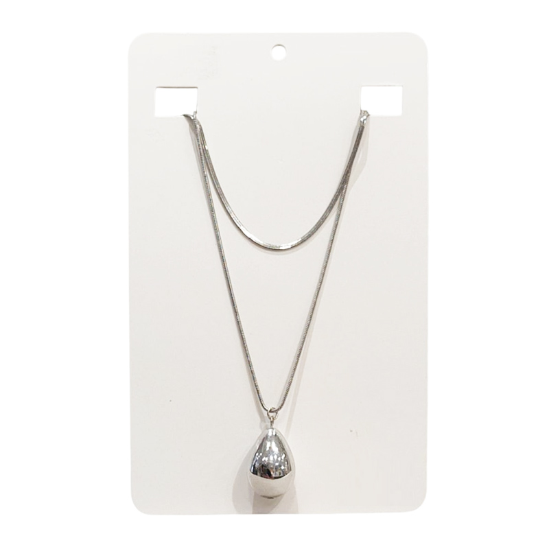 Collar Plateado con Gota