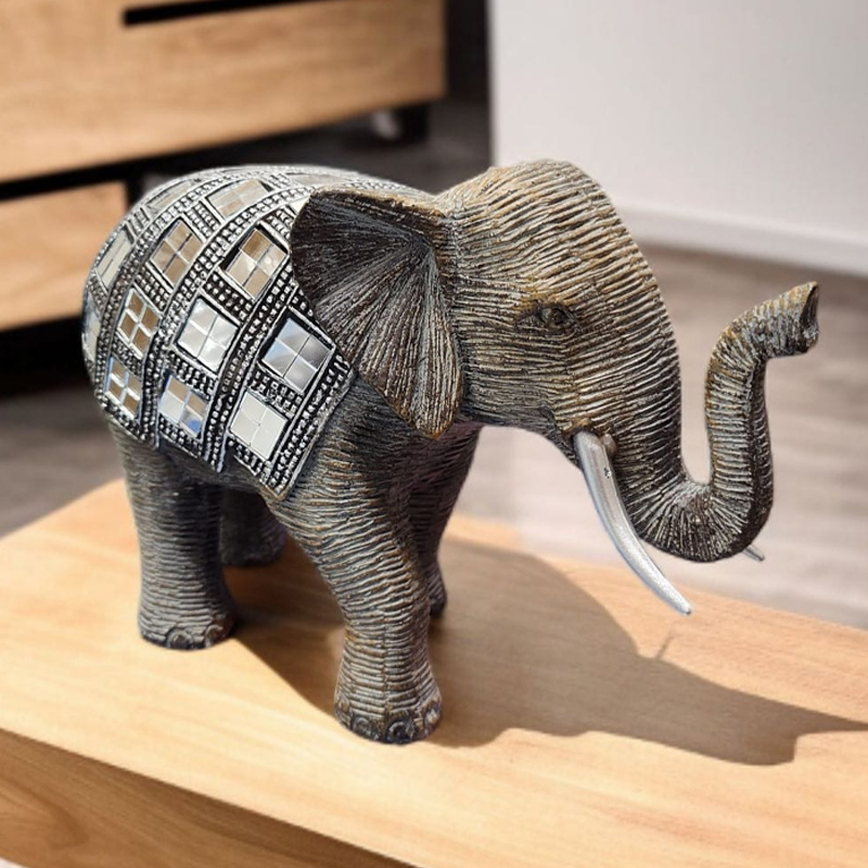 Elefante Manto con Espejos 15cm