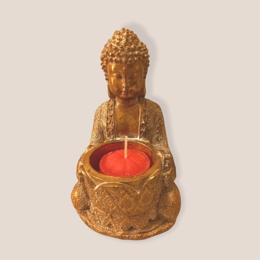 Porta Velas Buda Dorado 13cm