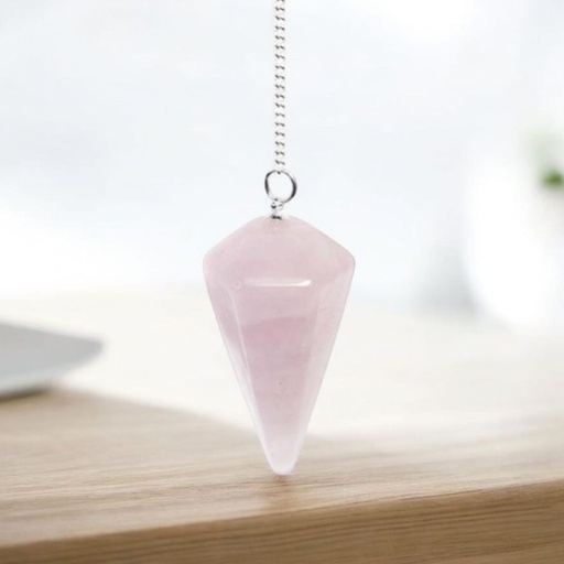 Péndulo Gema Cuarzo Rosa