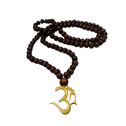 Japa Mala Madera Om Bronce 108 Cuentas