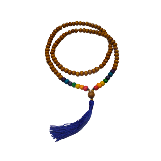 Japa Mala Madera 7 Chakras 108 Cuentas Tessel Azul