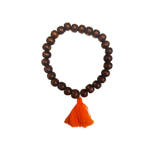 Pulsera Japa Mala Tessel Corto Naranja