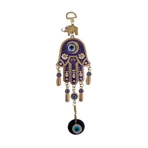 Colgante Mano de Fatima, Elefante y Ojos Turcos 22cm