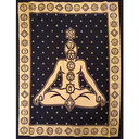 Tapiz India 7 Chakras Dorado y Negro