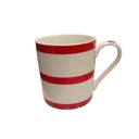 Taza Blanca con Franjas Rojas