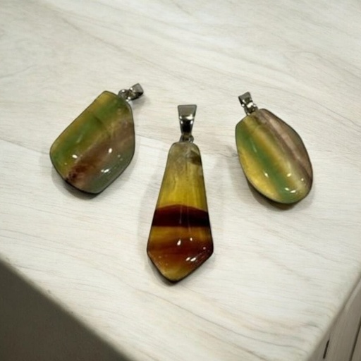 Dije Gema Fluorita Arcoiris Rolada