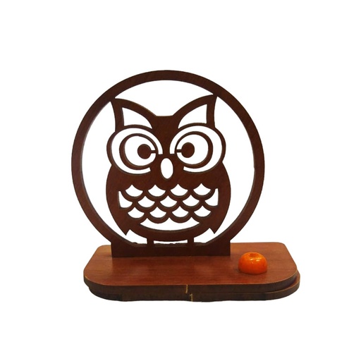 Porta Sahumerio Madera Buho Colores Varios