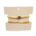 Set Dos Pulseras Elastica y de Hilo Ojo Turco Blanca