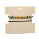 Set Dos Pulseras Elastica y de Hilo Peces Dorados Verde