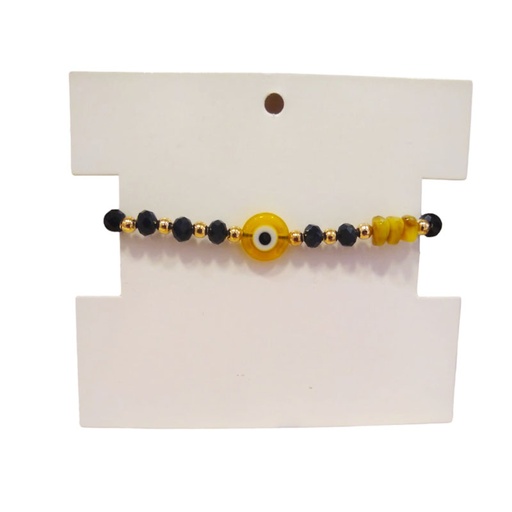 [¨62081] Pulsera Hilo Ojo Turco Negra y Amarillo