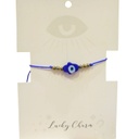 Pulsera de Hilo Azul Ojo Turco en Mano de Fatima