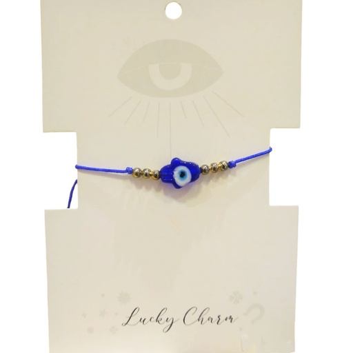 Pulsera de Hilo Azul Ojo Turco en Mano de Fatima