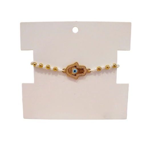 [¨62327] Pulsera de Hilo Blanca Mano de Fatima