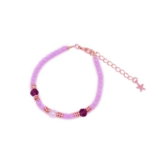 Pulsera Rosa con Dorado