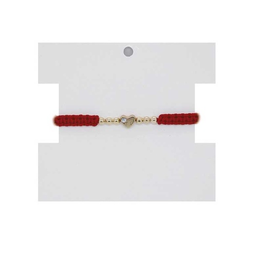 Pulsera Hilo con Corazon y Strass