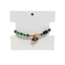 Pulsera Verde con Estrella, Ojo Turco, Rayo y Luna