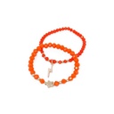 Set Pulseras Elasticas Naranjas con Estrella y Rayo