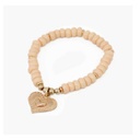 Pulsera Salmon con Corazon Dorado