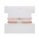 Set Pulseras Elasticas con Corazon Salmon