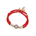 Pulsera Roja con Ojo Turco Dorado y Brillos