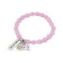 Pulsera Rosa con Gatito, Trebol y Believe