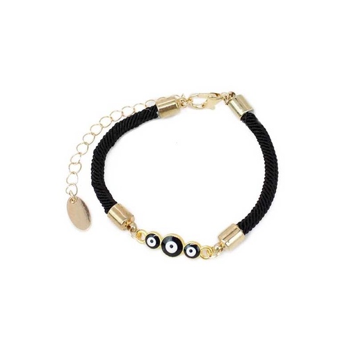 Pulsera Cordon Negro con Ojo Turco