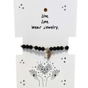 Pulsera Negra Corazon y Ala