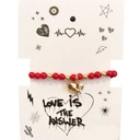 Pulsera Roja y Dorado con Corazon y Rayo