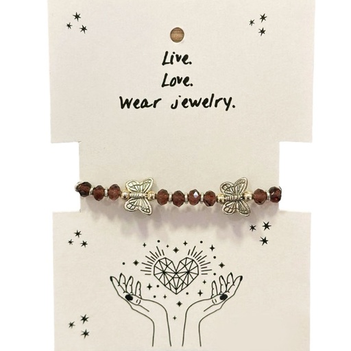 Pulsera Marron con Mariposas