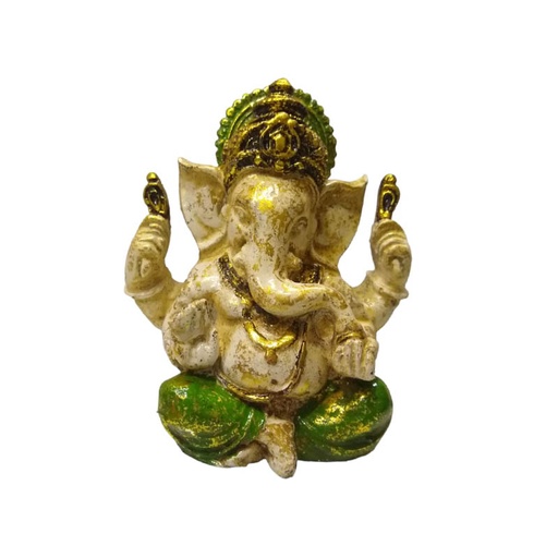 Ganesha Blanca Ropa Verde