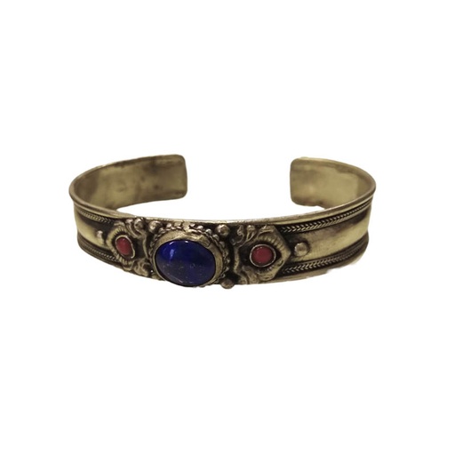 Pulsera Esclava con 3 Gemas Lapislazuli