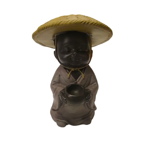 Bebe Buda Negro Sombrero Tunica 10 Gris cm