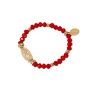 Pulsera Elastica Roja con Virgen de Guadalupe