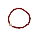 Pulsera Elastica Bordo con Corazon