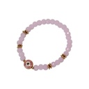 Pulsera Elastica Rosa con Ojo Turco