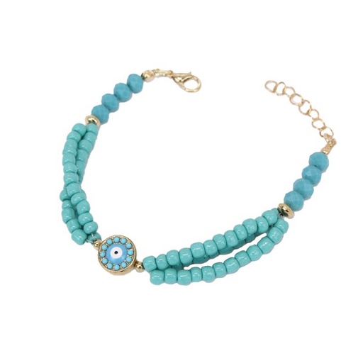 Pulsera Trendy Ojo Turco Turquesa