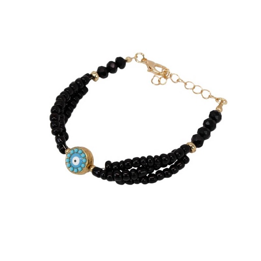 [¨76453] Pulsera Trendy Ojo Turco Negro