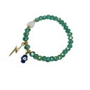 Pulsera Elastica con Mano de Fatima Verde