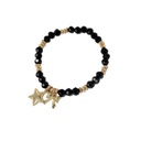 Pulsera Elastica Dorada y Negra con Estrella y Moño