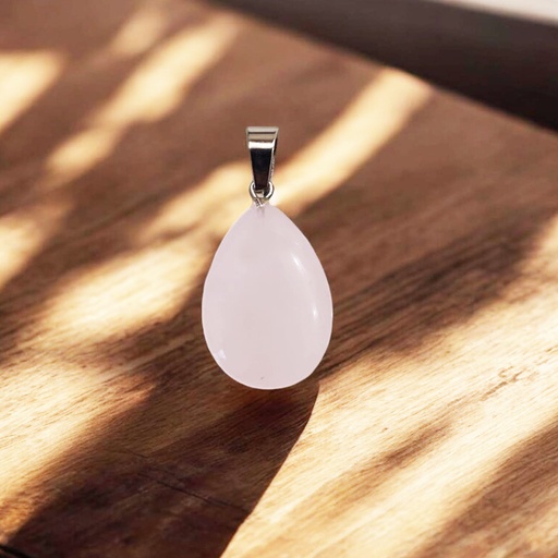 Dije Gema Cuarzo Rosa Gota