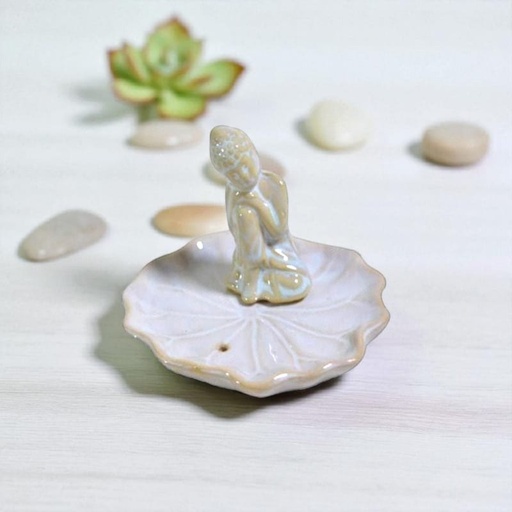 Porta Sahumerio Ceramica Buda 11x7cm