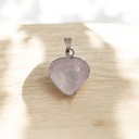Dije Gema Cuarzo Rosa Corazon con Virola